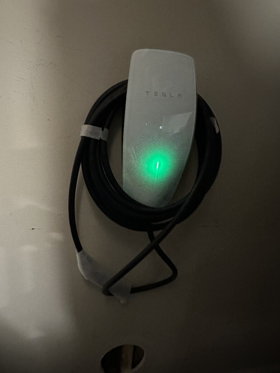 Completed Tesla charger installation with dedicated circuit