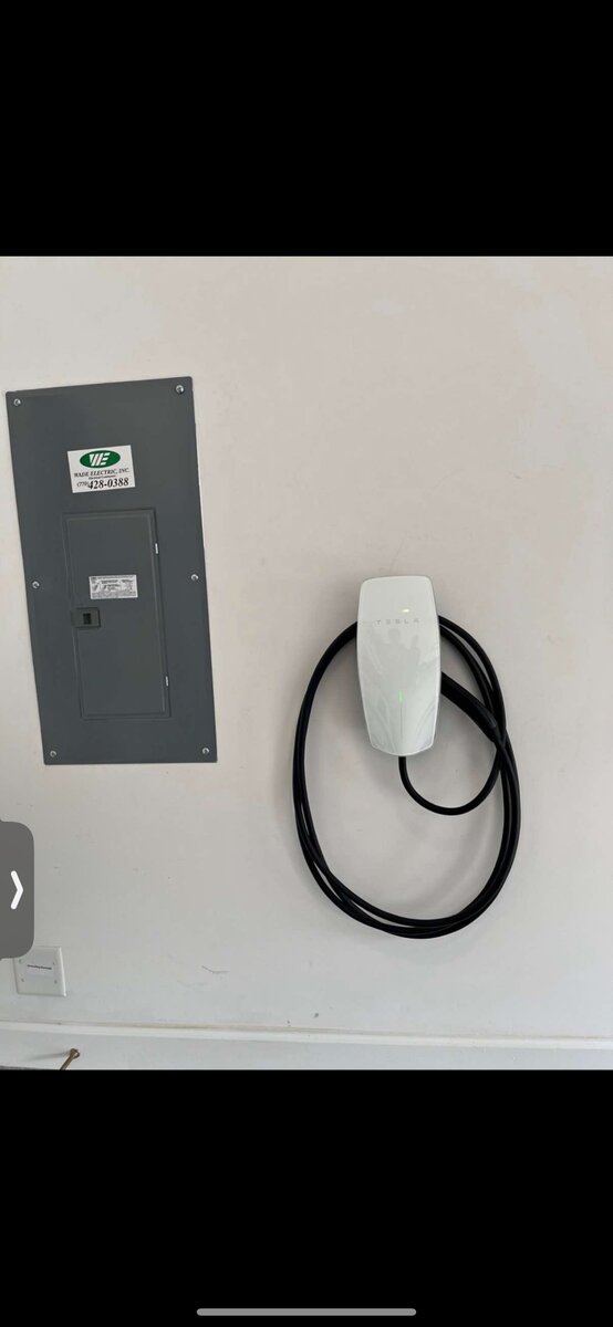 Tesla Wall Connector professionally wired to sub-panel